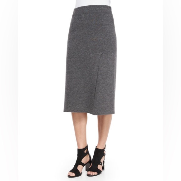 🆕 rag & bone Alanna Merino Wool Knee Length Knit Skirt in Medium Grey Medium - Picture 1 of 10